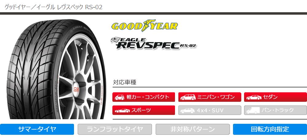 最大88％オフ！ 215 45 R17 グッドイヤー REVSPEC RS02 4本セット⑫