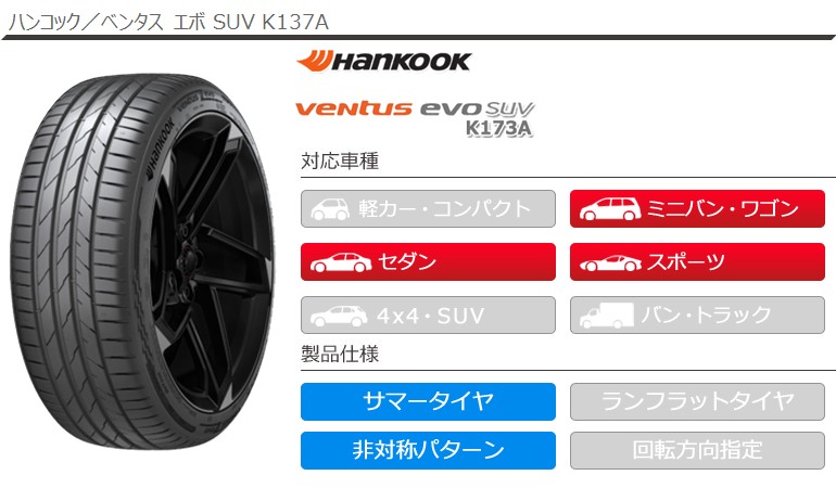 ventus 2本 サマータイヤ 245/45ZR20 103Y XL ハンコック ベンタス