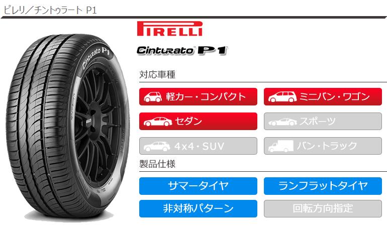 4本 サマータイヤ 195/55R16 87W ピレリ チントゥラート P1 ラン