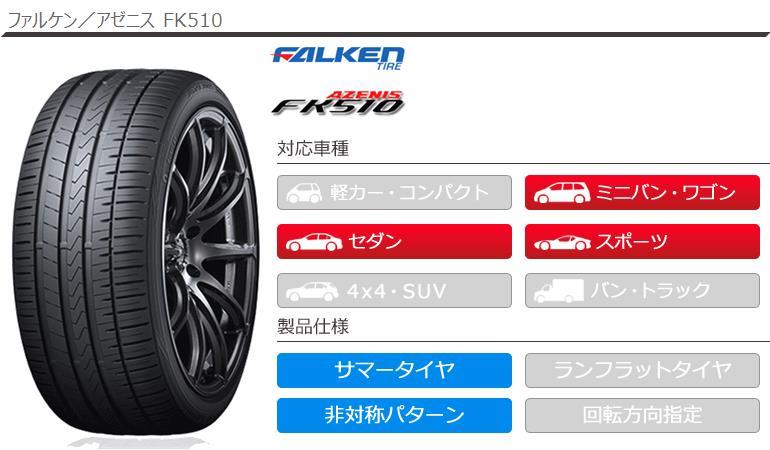 上質 ファルケン アゼニス FK510 265 30R20 30ZR20 94Y XL FJ 20インチ