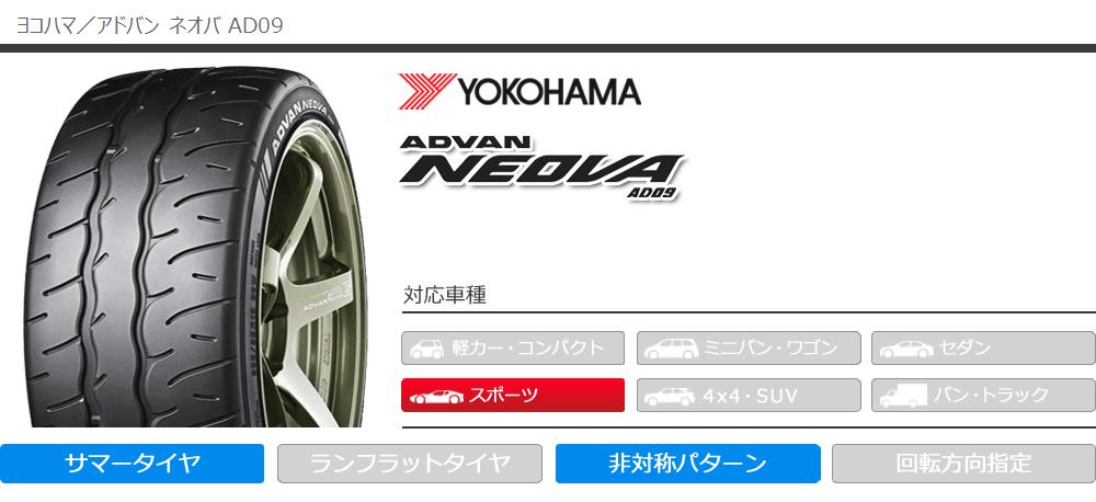 ADVAN 4本 サマータイヤ 165/55R15 75V ヨコハマ アドバン ネオバ AD09