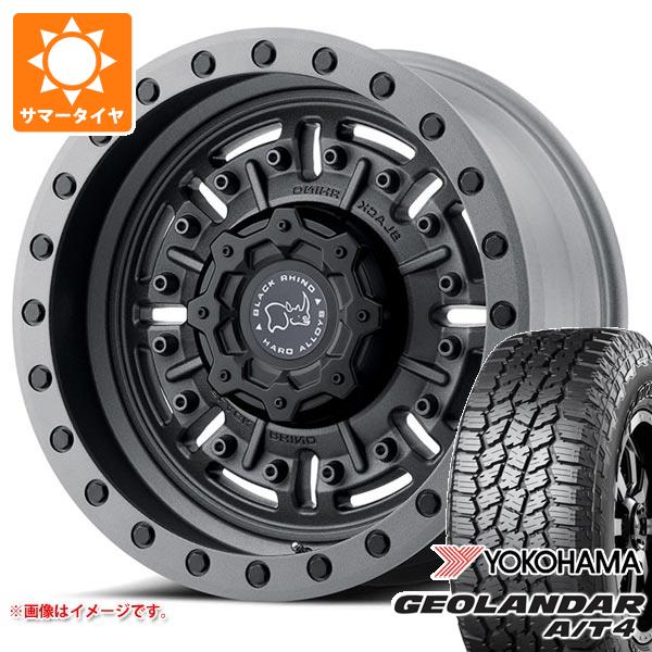 GEOLANDAR - 5本仕掛ける トヨタ FJクルーザー 10系用 朱夏タイア ヨコハマ A/T4 G018 265/70R17 115T アウトラインホワイトレター ブラックライノ エイブラムス 8.5-17 車、バイク、自転車-自動車-夏タイヤ、ホイールセット