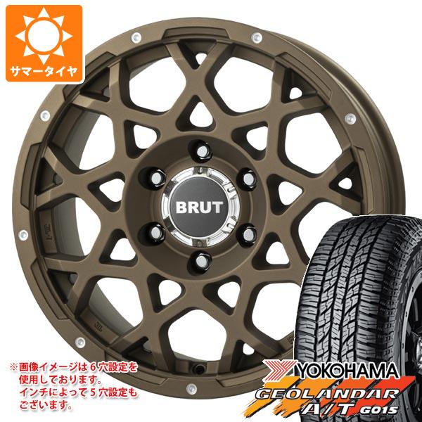 FJクルーザー 10系用 サマータイヤ ヨコハマ ジオランダー A/T G015 LT285/70R17 121/118S アウトラインホワイトレター ブルート BR 55 7.5 17 :br55db6 25576 t801005yt:タイヤマックス