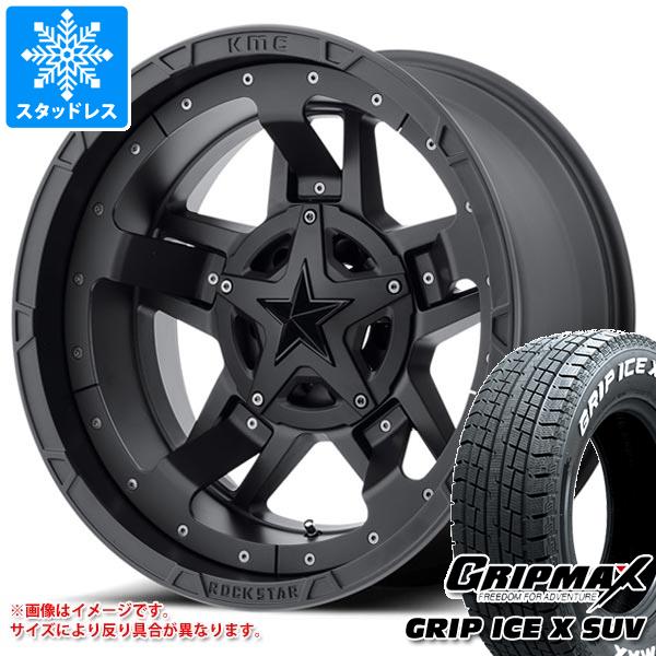 デリカD:5用 スタッドレス グリップマックス グリップアイスエックス SUV 225/65R17 102T ホワイトレター KMC XD827 ロックスター3