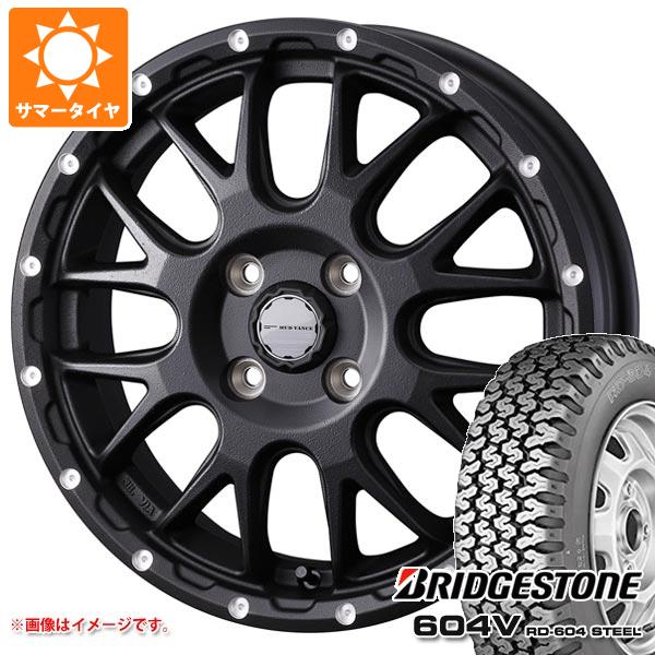 エブリイバン DA17V用 サマータイヤ ブリヂストン 604V RD 604 スチール 165R14 6PR (165/80R14 91/90N相当) マッドヴァンス08 4.5 14 :mud08bkk 28459 s861023zk:タイヤマックス