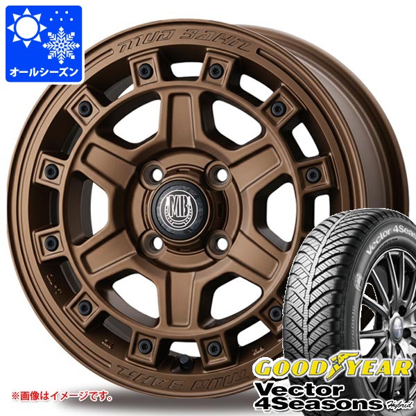 Vector（グッドイヤー） - ダイハツ ハイゼットトラック S500系用 オール時期タイア グッドイヤー ベクトル 4シーズンズ 変わり種 165/65R14 79H マッドバーン XR-710C 5.0-14 オールシーズンタイヤ、ホイールセット-自動車