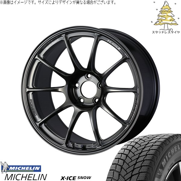 WRX STI GRB GRF GVB GVF 245/35R19 スタッドレス | エックスアイス スノー \u0026 ウェッズスポーツ TC-105X FORGED 19インチ 5穴114.3