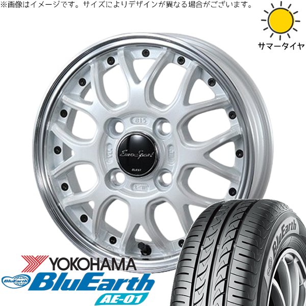NBOX スペーシア タント デリカミニ 155/65R14 ホイールセット | ブルーアース AE01 \u0026 ユーロスポーツ タイプ815 14インチ 4穴100