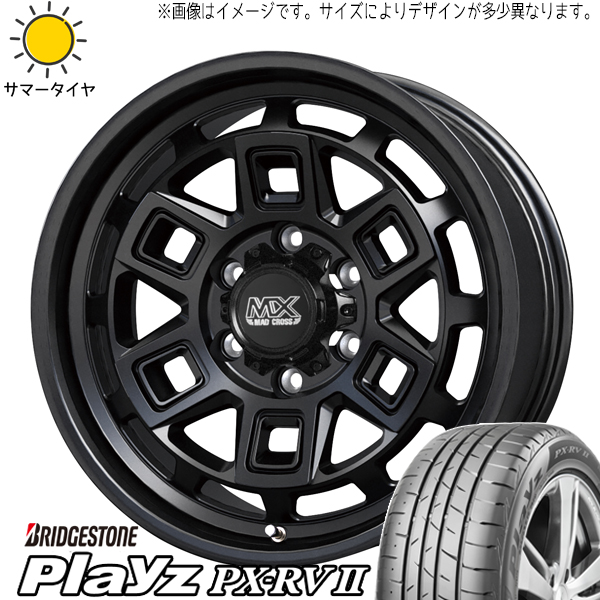 225/60R17 サマータイヤホイールセット アルファード etc (BRIDGESTONE Playz PXRV2 & MADCROSS AEVER 5穴 114.3)｜tireshop