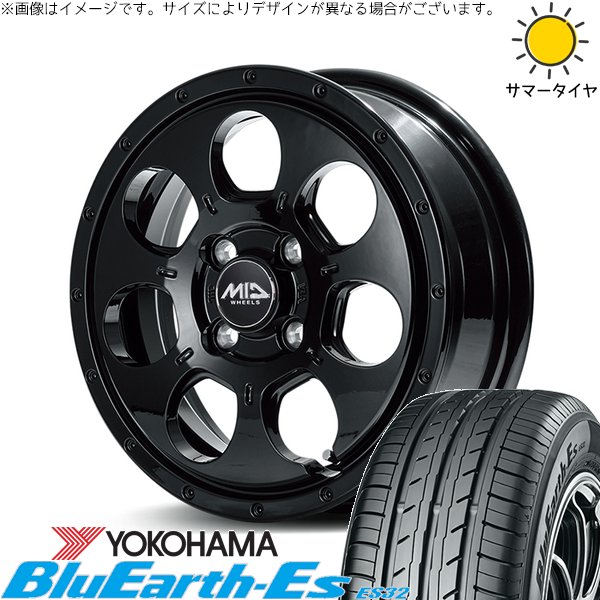 モコ ゼスト パレット ミラ 165/50R15 ホイールセット | ブルーアース ES32 \u0026 MIDホイール マッドエージェント 15インチ 4穴100