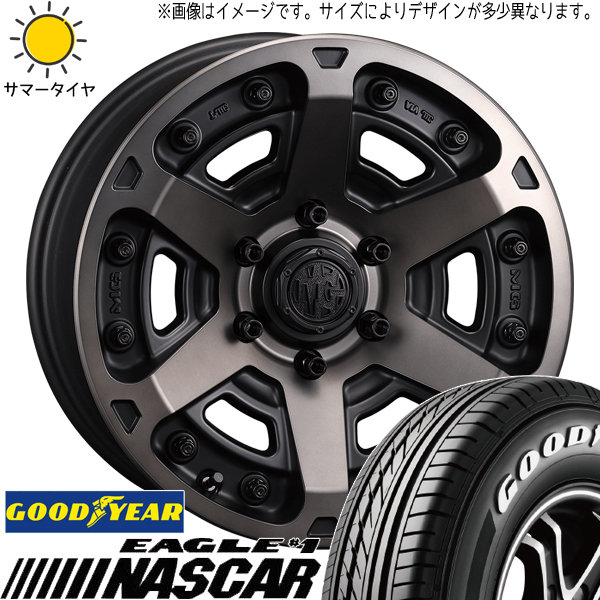 エクストレイル 215/65R16 ホイールセット | グッドイヤー ナスカー \u0026 マーテル アーマー 16インチ 5穴114.3