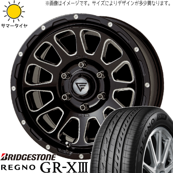 ジューク 215/55R17 ホイールセット | ブリヂストン レグノ GRX3 \u0026 デルタフォース オーバル 17インチ 5穴114.3