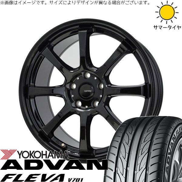クラウン カムリ 225/45R18 ホイールセット | アドバン フレバ V701 \u0026 Gスピード G08 18インチ 5穴114.3