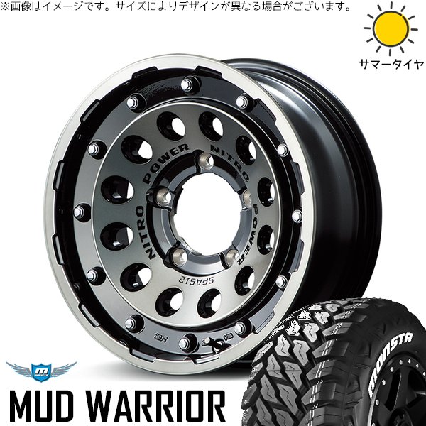 MONSTA TYRES - スズキ ジムニー JB64 JB23 215/70R16 車輪仕掛ける | マッドウォーリア \u0026 ナイトロパワー H12 打つこと鵝鳥 16in 5穴139.7 自動車-夏タイヤ、ホイールセット