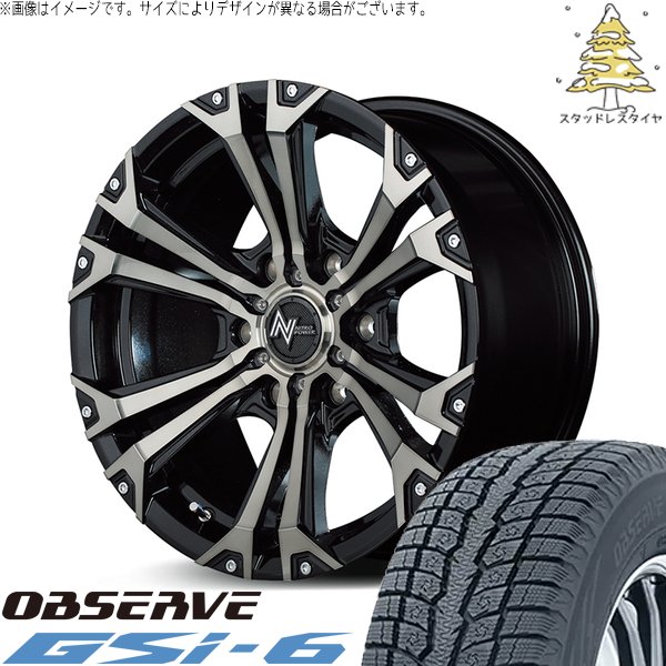 OBSERVE - 御機嫌はやりっ児専用 215/70R16 スタッドレス | オブザーブ Gsi-6 \u0026 ナイトロパワー ジャベリン 16in 6穴139.7 冬タイヤ、ホイールセット-タイヤ、ホイール-自動車