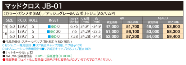 ジムニーシエラ JB74 JB43 16インチ アルミホイール 5穴139.7 | ホットスタッフ マッドクロス JB01 6J ±0 4本セットの画像