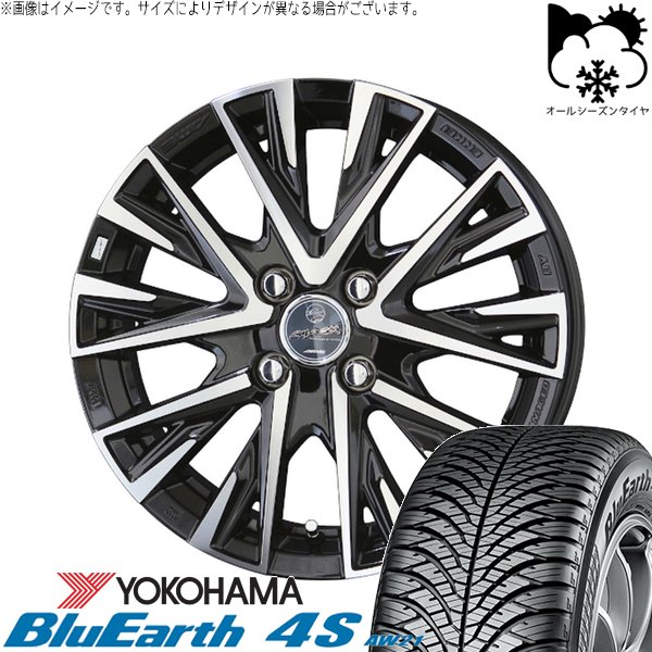 クロスビー アクア 175/65R15 オールシーズン | ブルーアース4S AW21 \u0026 スマック レジーナ 15インチ 4穴100