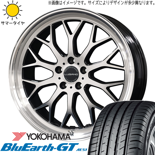 セドリック 235/35R19 Y/H ブルーアースGT AE51 ヴェネルディ ルガーノ 19インチ 8.0J +38 5H114.3P サマータイヤ ホイール 4本SET :lugano bk 198038 ae51 23535:TireShop All Terrain