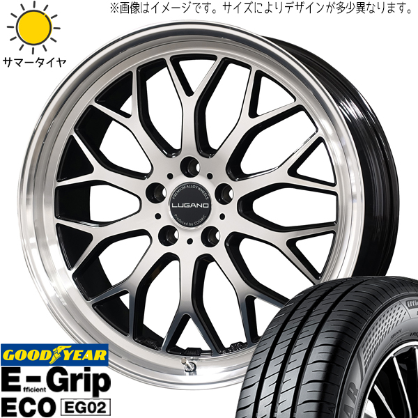 カムリ クラウン 225/45R18 グッドイヤー EG02 ヴェネルディ ルガーノ 18インチ 7.5J +40 5H114.3P サマータイヤ ホイール 4本SET :lugano bk 187538 eg02 22545:TireShop All Terrain