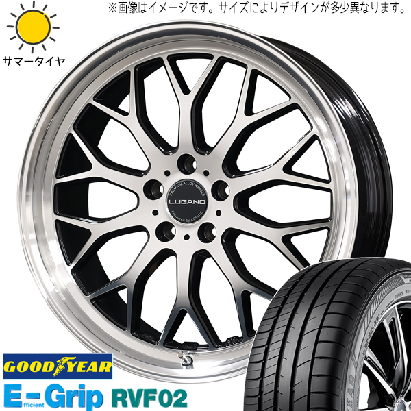 GS SC カムリ クラウン 225/40R19 グッドイヤー RVF02 ヴェネルディ ルガーノ 19インチ 8.0J +38 5H114.3P サマータイヤ ホイール 4本SET :lugano bk 198038 rvf2 22540:TireShop All Terrain