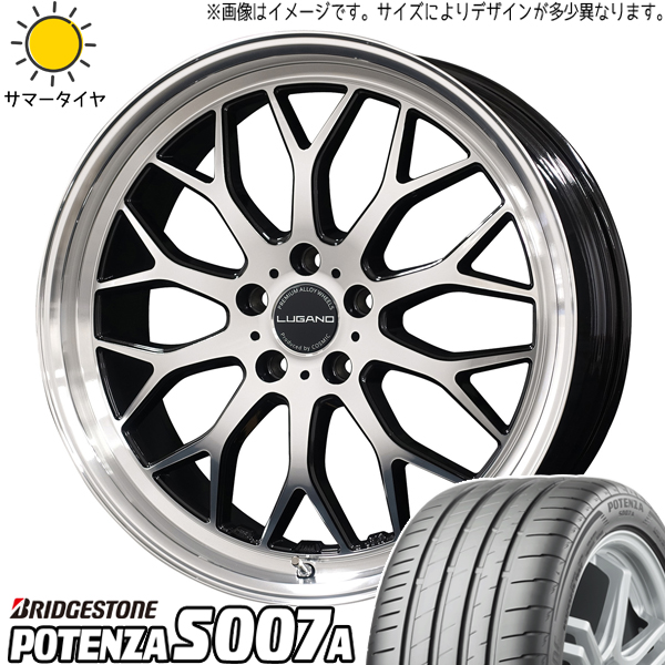 アルファード 235/50R18 ブリヂストン ポテンザ S007A ヴェネルディ ルガーノ 18インチ 7.5J +40 5H114.3P サマータイヤ ホイール 4本SET :lugano bk 187538 s007a 23550:TireShop All Terrain