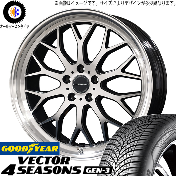 カムリ クラウン 225/45R18 GY ベクター GEN3 ヴェネルディ ルガーノ 18インチ 7.5J +40 5H114.3P オールシーズンタイヤ ホイール 4本SET :lugano bk 187538 vegen3 22545:TireShop All Terrain