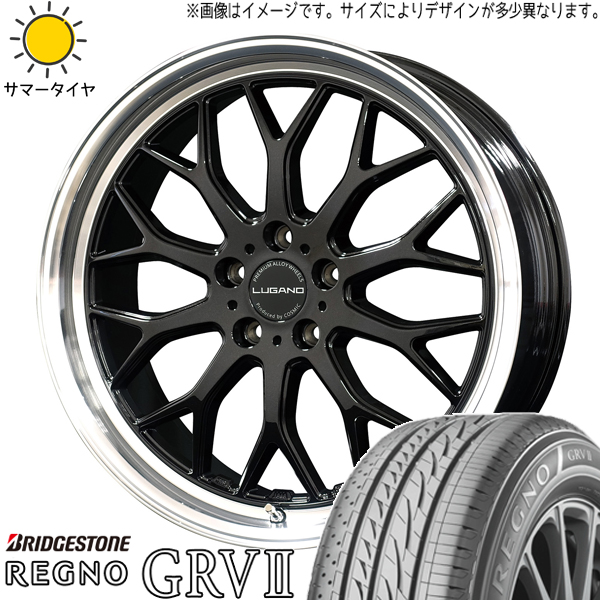 アルファード ハリアー 245/45R19 BS レグノ GRV2 ヴェネルディ ルガーノ 19インチ 8.0J +38 5H114.3P サマータイヤ ホイール 4本SET :lugano sb 198038 grv2 24545:TireShop All Terrain