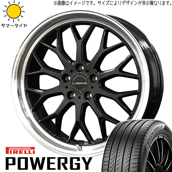 245/40R19 サマータイヤホイールセット アルファード etc (PIRELLI POWERGY VENERDI LUGANO 5穴 114.3) : lugano sb 198035 pwg 24540 : オールテレーン(タイヤ ホイール専門店)