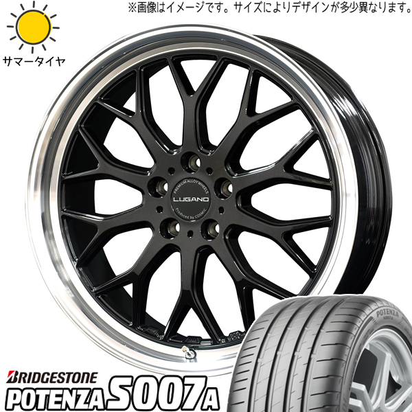 アルファード 235/50R18 ブリヂストン ポテンザ S007A ヴェネルディ ルガーノ 18インチ 7.5J +40 5H114.3P サマータイヤ ホイール 4本SET :lugano sb 187538 s007a 23550:TireShop All Terrain