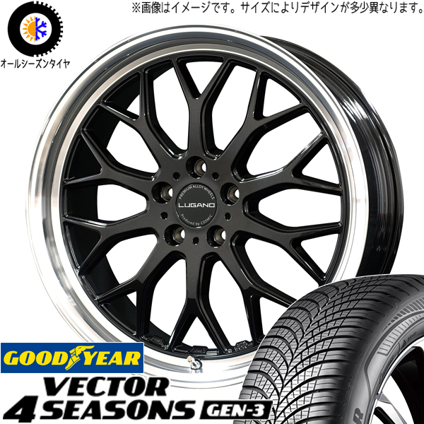 カムリ クラウン 225/45R18 GY ベクター GEN3 ヴェネルディ ルガーノ 18インチ 7.5J +40 5H114.3P オールシーズンタイヤ ホイール 4本SET :lugano sb 187538 vegen3 22545:TireShop All Terrain