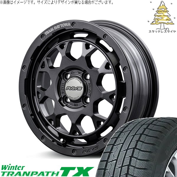 NBOX スペーシア タント 165/55R15 スタッドレス | ウィンタートランパス TX \u0026 チームデイトナ M9+ スペックM 15インチ 4穴100