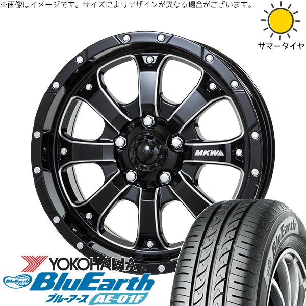 BluEarth - 岩礁 ルミオン 205/55R16 車輪仕掛ける | 青碧地びた AE-01-F \u0026 MKW MK-46 ML+ 16in 5穴114.3 夏タイヤ、ホイールセット-自動車-車、バイク、自転車