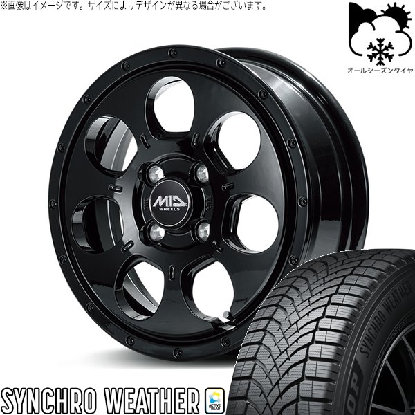 タフト ハスラー ソリオ 165/65R15 オールシーズン | シンクロウェザー \u0026 MIDホイール マッドエージェント 15インチ 4穴100