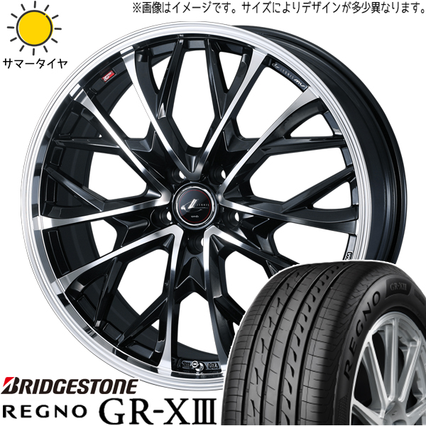 245/45R19 サマータイヤホイールセット アルファード etc (BRIDGESTONE REGNO GRX3 & LEONIS MV 5穴 114.3)｜tireshop