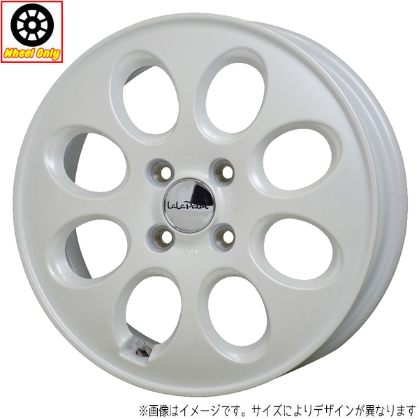 新品 ホイールのみ 4本 14インチ LaLa Palm Oval パールホワイト（PW） 14x4.5J +45 4H100P :LPV 02x4pc:TireShop All Terrain