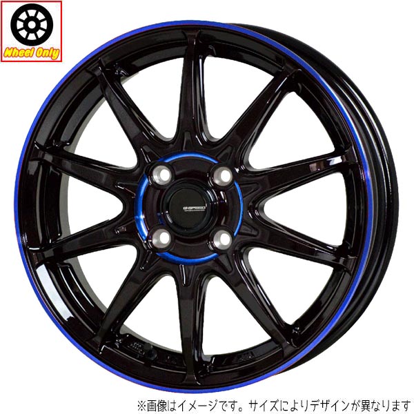 新品 ホイールのみ 4本 15インチ G・SPEED P 05R ブラック ブルークリア（BK/BLUE） 15x5.5J +45 4H100P :P05 24x4pc:TireShop All Terrain