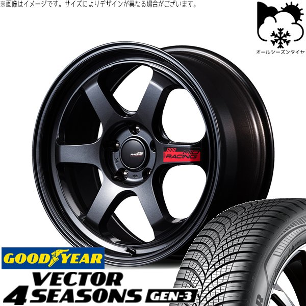 レクサスGS カムリ アコード 225/50R17 オールシーズン | ベクター4シーズンズ GEN-3 \u0026 MIDレーシング R06 17インチ 5穴114.3