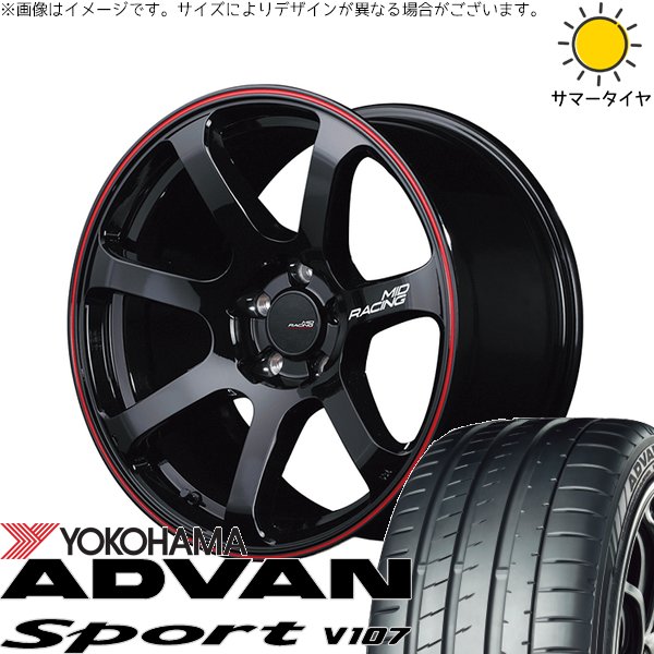 ADVAN - GU系 インプレッサ 225/40R18 車輪仕掛ける | アドバンスポーツ V107 \u0026 MID一ころ R07 18in 5穴114.3 タイヤ、ホイール-夏タイヤ、ホイールセット