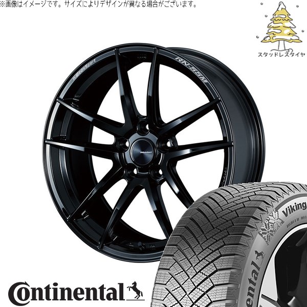 VikingContact - カローラはりつけ台 245/40R19 スタッドレス | ビュッフェ連係8 \u0026 ウェッズ運動競技 RN55M 19in 5穴114.3 冬タイヤ、ホイールセット-自動車