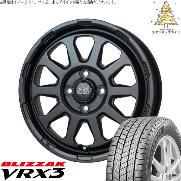 ブリザック VRX3 - ハスラー デリカミニ ソリオ 165/65R14 スタッドレス | \u0026 マッドクロス レンジャー 14in 4穴100 冬タイヤ、ホイールセット-自動車