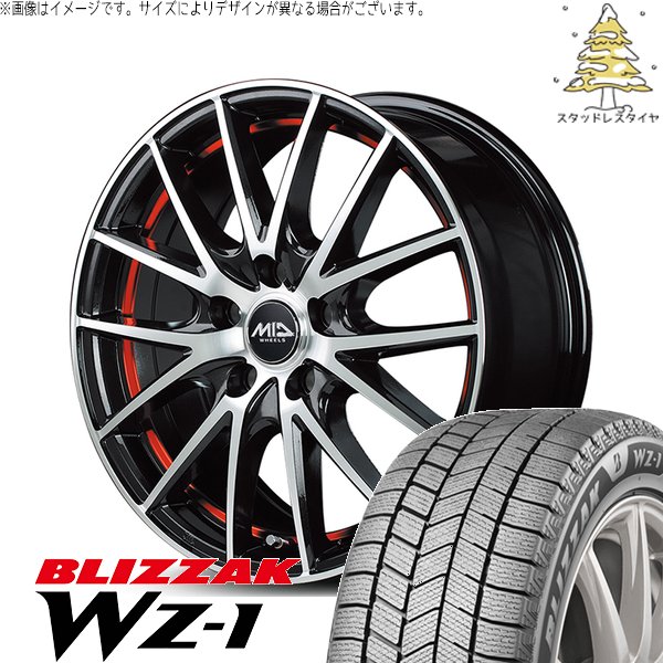 C27 セレナ ランディ 195/60R16 スタッドレス | ブリザック WZ-1 \u0026 MIDホイール RX27 16インチ 5穴114.3