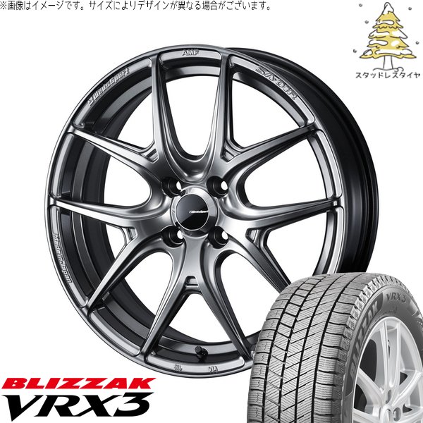 ノートオーラ 195/65R15 スタッドレス | ブリザック VRX3 \u0026 ウェッズスポーツ SA01R 15インチ 4穴100