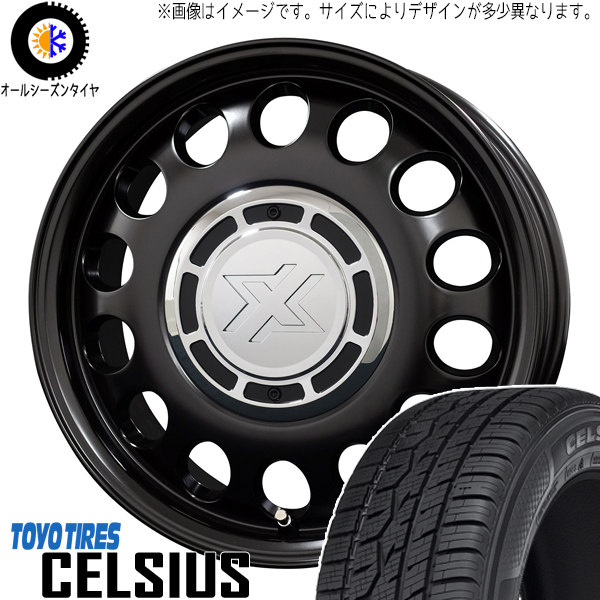 165/65R14 オールシーズンタイヤホイールセット ハスラー etc (TOYO CELSIUS & XBLOOD STEELE 4穴 100)｜tireshop