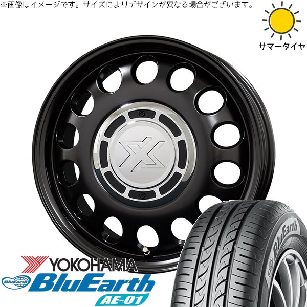 タント ムーブ ワゴンR ラパン 165/55R15 ホイールセット | ブルーアース AE01 \u0026 クロスブラッド スティール 15インチ 4穴100