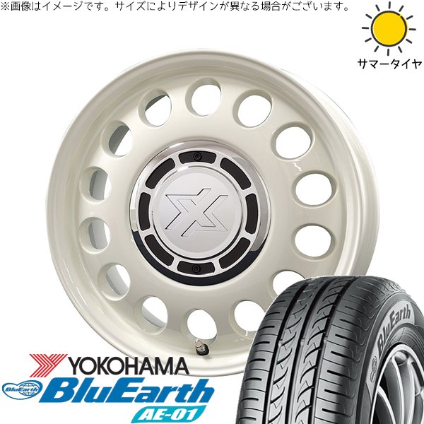 タント ムーブ ワゴンR ラパン 165/55R15 ホイールセット | ブルーアース AE01 \u0026 クロスブラッド スティール 15インチ 4穴100