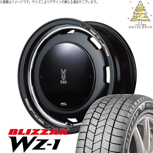 ブリザック - ハスラー デリカミニ ソリオ 165/65R14 スタッドレス | WZ-1 \u0026 MID車輪 x DOD ウシャリントバリ 14in 4穴100 冬タイヤ、ホイールセット-自動車-車、バイク、自転車