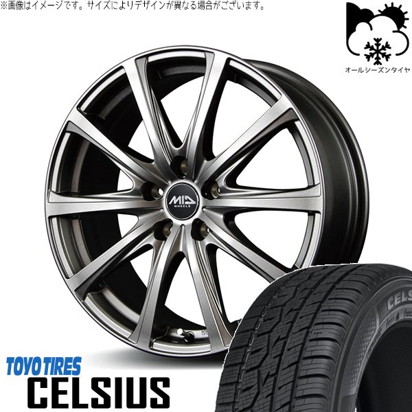 トヨタ シエンタ 10系 185/65R15 オールシーズン | セルシアス \u0026 MIDホイール V25 15インチ 5穴100