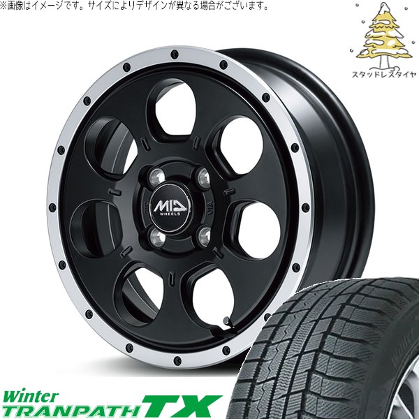 タフト ハスラー ソリオ 165/65R15 スタッドレス | ウィンタートランパス TX \u0026 MIDホイール WO-7 15インチ 4穴100