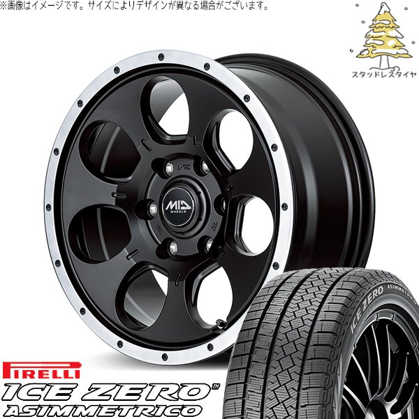 カローラクロス 215/65R16 スタッドレス | アイスゼロアシンメトリコ \u0026 MIDホイール WO-7 16インチ 5穴114.3