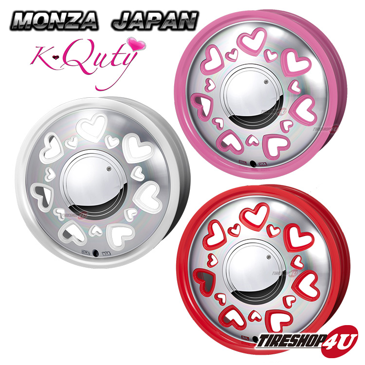 MONZA JAPAN K Quty ケー・キューティ 15x4.5J 4/100 +43 ホワイト ピンク レッド 新品ホイール1本価格 モンツァ ジャパン 15インチ :K QUTY 1545410043 PP PWP RP:TIRE SHOP 4U 3号店